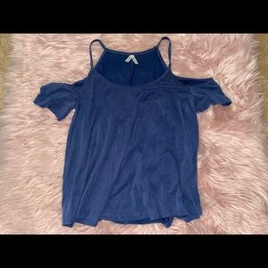Navy cold shoulder top